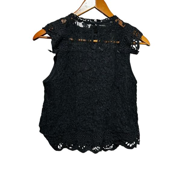 Mustard Seed Womens S Black Lace Sleeveless Coquette Feminine Romantic Boho - Picture 3 of 11